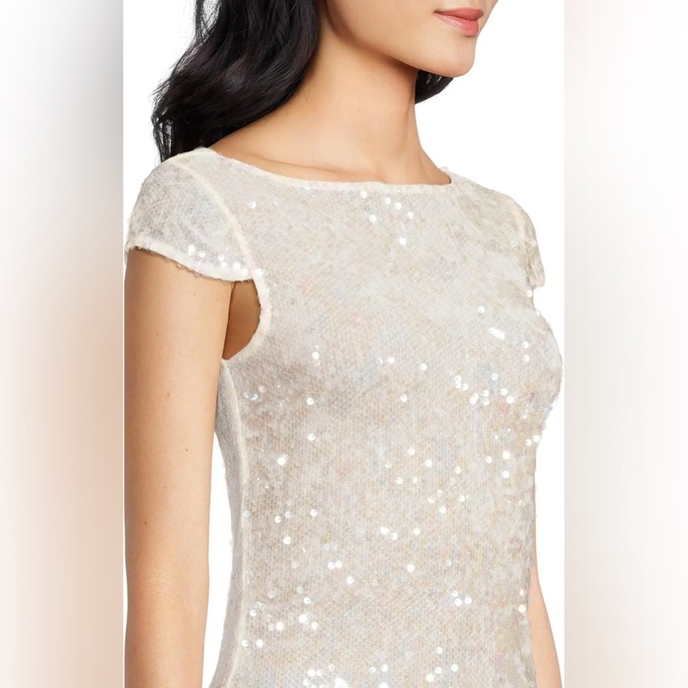 Free People Late Last Night Sequin Tee Icicle Combo XS - Picture 8 of 9